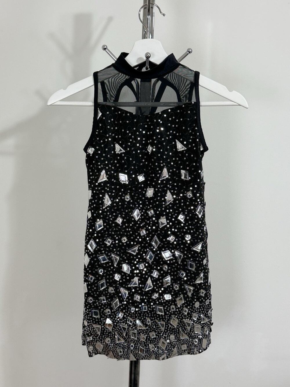 Weissman Black Sequin Dance Costume Girls Medium MC Stage Recital competition